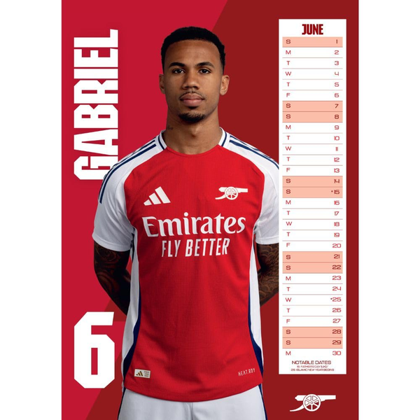 Arsenal FC A3 Calendar 2025