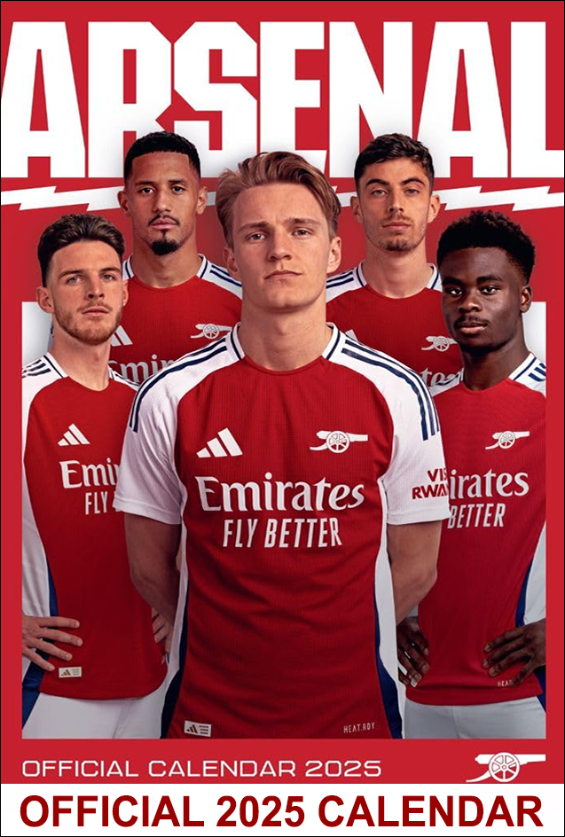 Arsenal FC A3 Calendar 2025