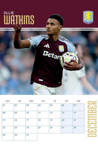 Aston Villa FC Official A3 Calendar 2025