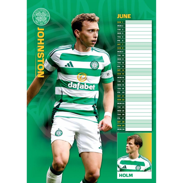 Celtic FC A3 Calendar 2025