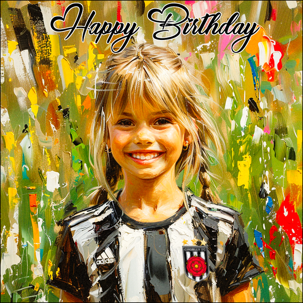 Birthday Cards, Time Tunnel Cards and Prints for Chorley Football Club #Chorleyfc #NonLeague #nationalleaguenorth #womenfootball #girlssoccer https://www.soccerbooks.co.uk/collections/national-league/products/chorley-football-club