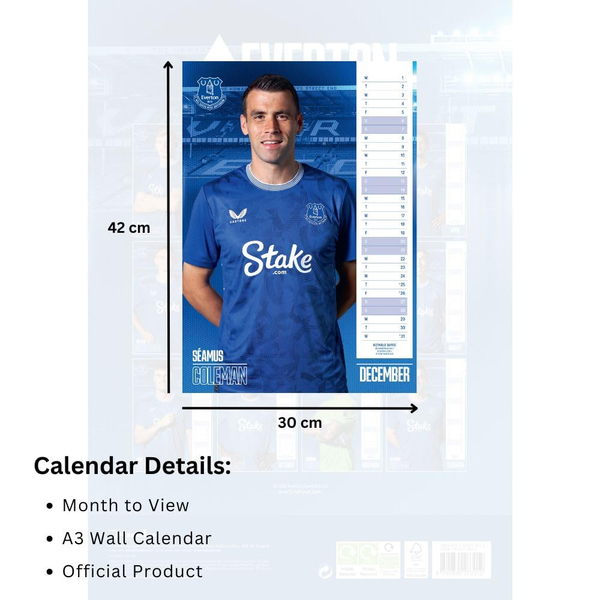 The Official Everton FC A3 Calendar 2025