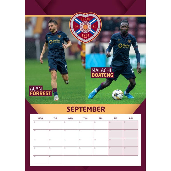 Hearts of Midlothian FC A3 Calendar 2025