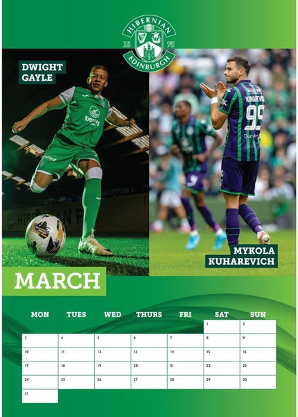 Official Hibernian FC A3 Wall Calendar 2025