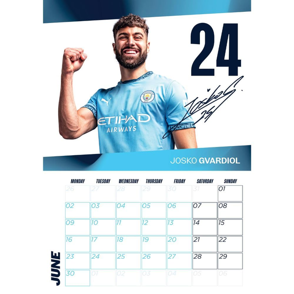 The Official Manchester City FC A3 Calendar 2025