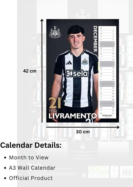 Newcastle United Official A3 Calendar 2025