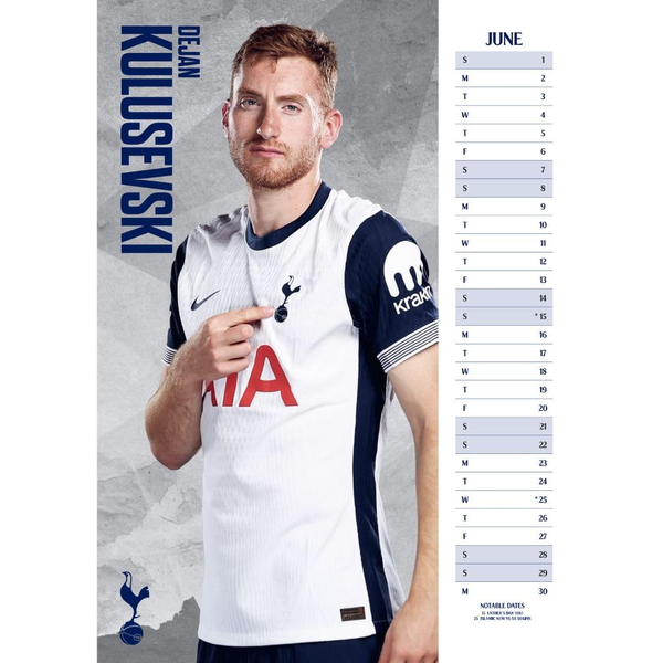 Tottenham Hotspur A3 Calendar 2025  ~ £12.99pp