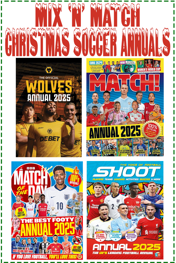 Mix & Match 2, 3 or More Wolverhampton Wanderers FC Christmas Annuals